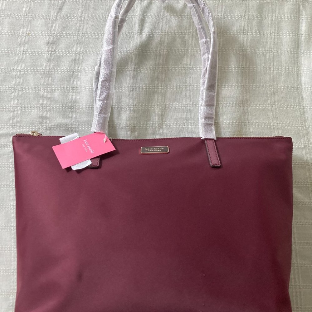 Kate Spade Hayden Nylon tote bag.  Color: Cherry Wood New with tags .